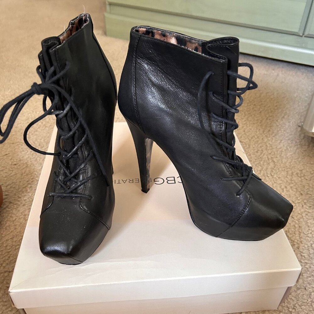 Sexy, Betsey Johnson, Platform Leather Booties